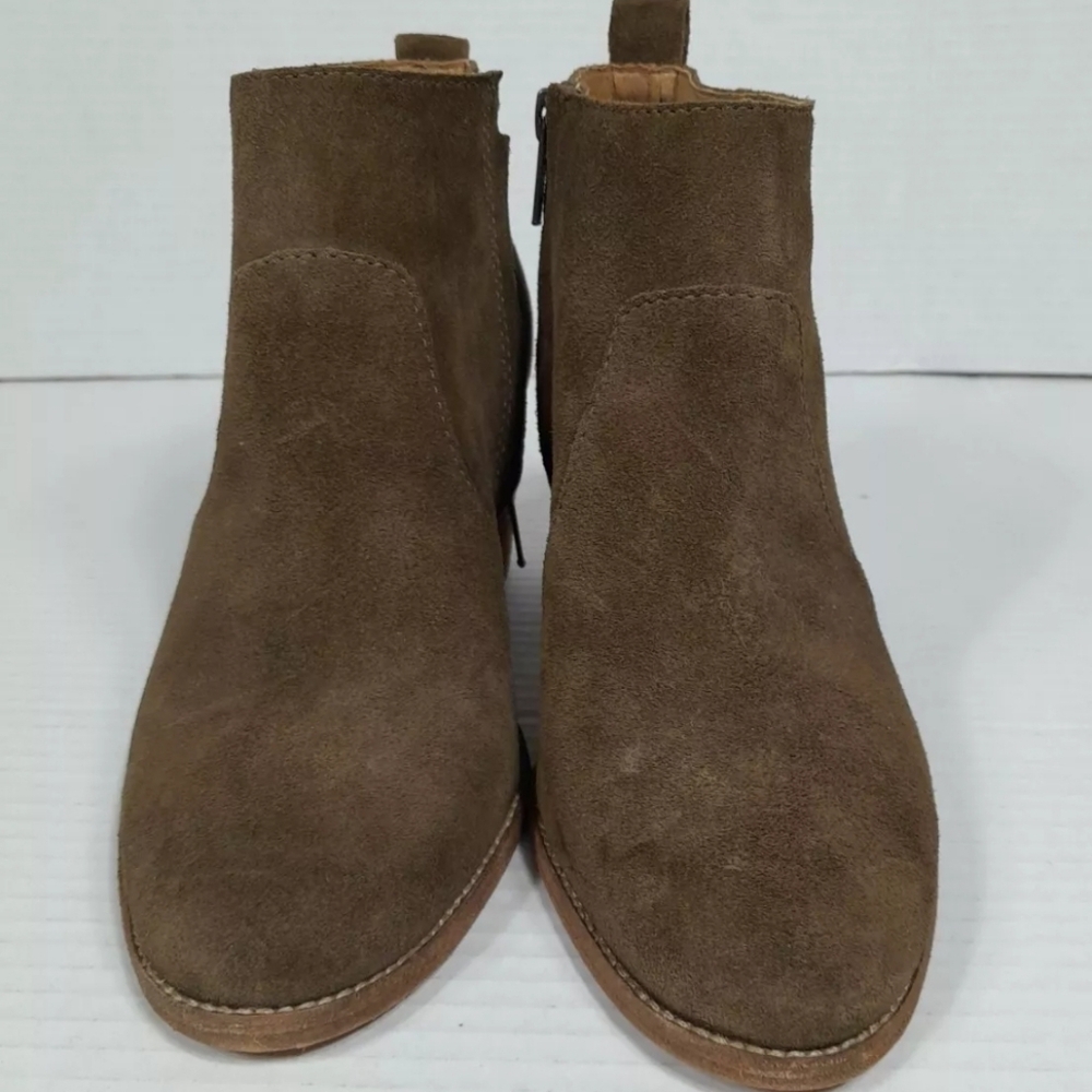 Madewell The‎ Brenner Boot  Chelsea Block Heel Brown Suede Ankle Women Sz 7.5 - Picture 4 of 9